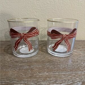 13.8 fl oz Bow Glass Tumbler nwt Threshold set of 2